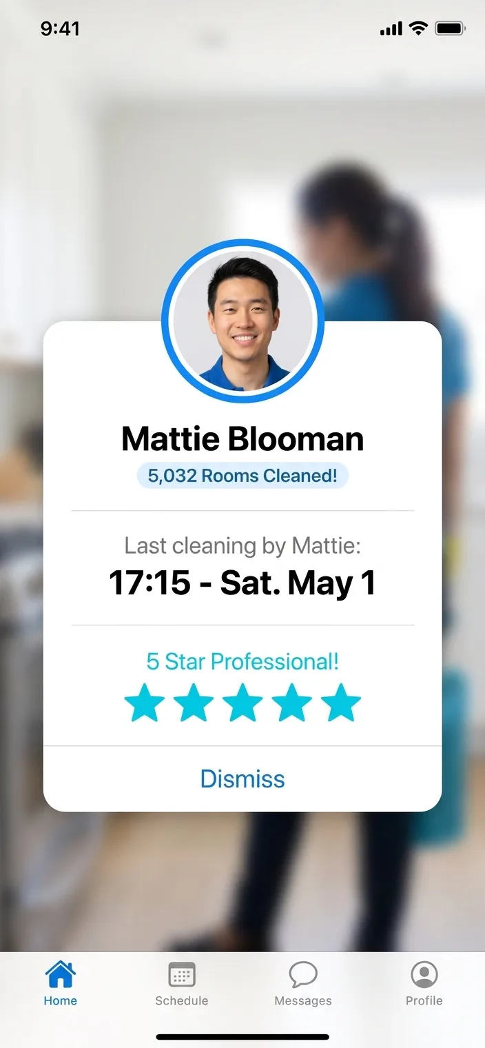 Nationwide Cleaning Marketplace — In-app messaging with photo sharing.